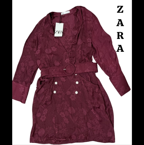 Zara Dresses & Skirts - Zara New Dress Burgundy Sise L